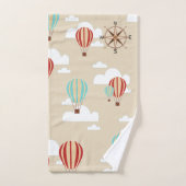 Heißluft-Ballone u. niedliches Wolken-Abenteuer Badhandtuch Set (Handtuch)