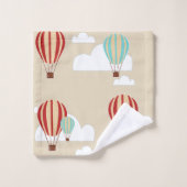 Heißluft-Ballone u. niedliches Wolken-Abenteuer Badhandtuch Set (Waschlappen)