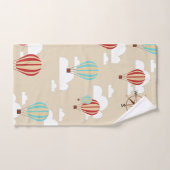 Heißluft-Ballone u. niedliches Wolken-Abenteuer Badhandtuch Set (Handtuch)