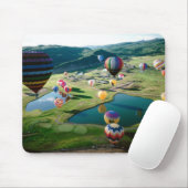 Heißluft-Ballone über Seen Mousepad (Mit Mouse)