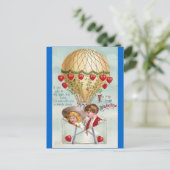 Heißluft-BallonVintager Valentine Feiertagspostkarte (Stehend Vorderseite)