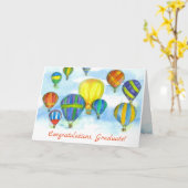 Heißluft steigt Abschluss-Glückwünsche im Ballon Karte (Gelbe Blume)