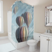 Heißluft steigt Duschvorhang im Ballon auf (Beispiel)