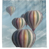 Heißluft steigt Duschvorhang im Ballon auf (Vorderseite)