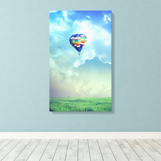 Heißluftballon 13 gesteppte Canvas Print Leinwanddruck (Insitu (Holzboden))