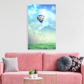 Heißluftballon 13 gesteppte Canvas Print Leinwanddruck (Insitu (Wohnzimmer))