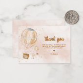 Heißluftballon 1. Geburtstag Danke Mitteilungskarte (Vorderseite/Rückseite Beispiel)