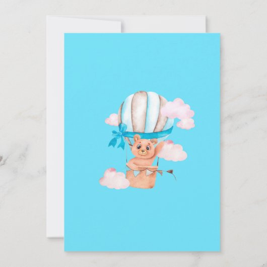 Heißluftballon 1. Geburtstag Einladung (Rückseite)