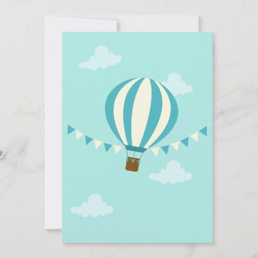 Heißluftballon 1. Geburtstag Einladung (Rückseite)