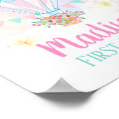 Heißluftballon 1. Geburtstag Willkommenspender Poster (Ecke)