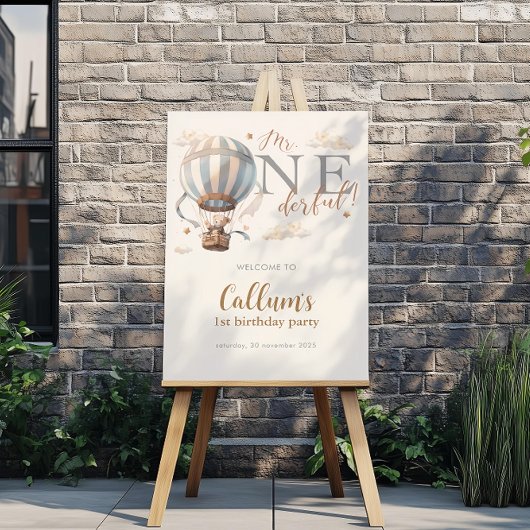Heißluftballon 1. Geburtstagsposter Poster