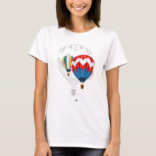 Heissluftballon Abbildung mit Inschrift T-Shirt (Vorderseite)