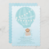 Heißluftballon Affenjunge Babydusche Einladung (Vorne/Hinten)