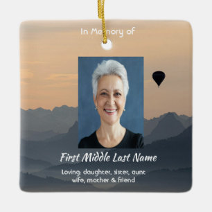 Heißluftballon-Andenken  Keramikornament