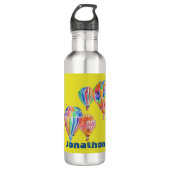 Heißluftballon Aquarellboys Gelbe Balloons Edelstahlflasche (Vorderseite)