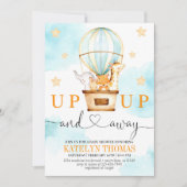 Heißluftballon Auf und Ab Babydusche Einladung (Vorderseite)