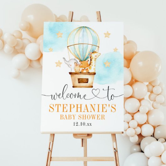 Heißluftballon Auf und Ab Begrüßungszeichen Poster