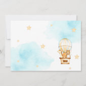 Heißluftballon Auf und Ab Boy Babydusche Einladung (Rückseite)