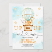Heißluftballon Auf und Ab Geburtstag Einladung (Vorderseite)