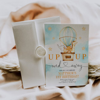 Heißluftballon Auf und Ab Geburtstag Einladung
