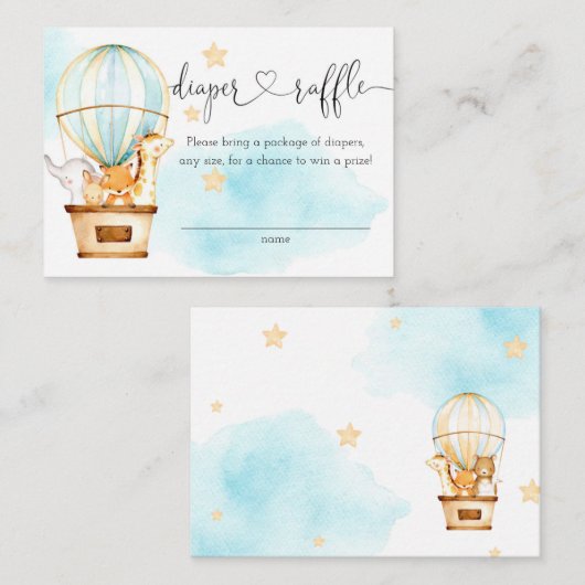 Heißluftballon Auf- und Abfahrt Windeln Raffel Begleitkarte (Vorne/Hinten)