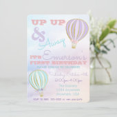 Heißluftballon, Auf- und Abreise Geburtstag Einladung (Stehend Vorderseite)