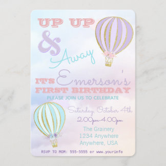 Heißluftballon, Auf- und Abreise Geburtstag Einladung