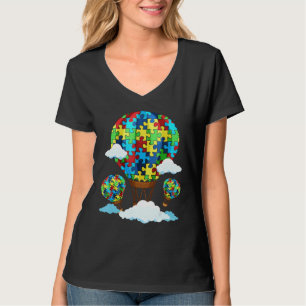 Heißluftballon Autismus Bewusstsein Niedlich Herzp T-Shirt