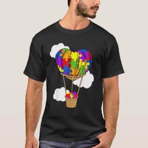 Heißluftballon Autismus Bewusstsein Niedlich Herzp T-Shirt
