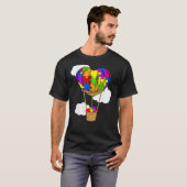 Heißluftballon Autismus Bewusstsein Niedlich Herzp T-Shirt (Vorne ganz)