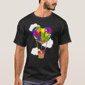 Heißluftballon Autismus Bewusstsein Niedlich Herzp T-Shirt (Vorderseite)