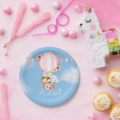 Heißluftballon Baby Girl Duschpapierplatte Pappteller (Party)