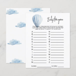 Heißluftballon Baby Item Game. Baby Shower Game