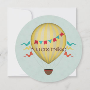 Heißluftballon-Baby-Party Einladung