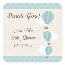 Heißluftballon-Baby-Shower-Dankeschön-Aufkleber