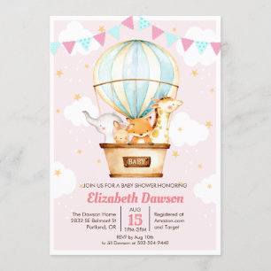 Heißluftballon-Baby-Shower-Einladung Einladung