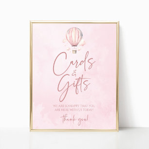 Heißluftballon-Baby-Shower-Karten und Geschenke Sc Poster