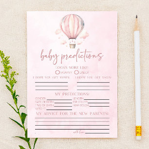 Heißluftballon Baby Shower Predictions Game