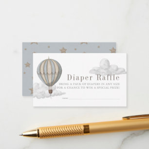 Heißluftballon-Baby-Shower-Windel-Raffle-Ticket Begleitkarte