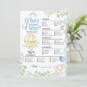 Heißluftballon Baby Was ist in deinem Handspiel? Einladung (Stehend Vorderseite)