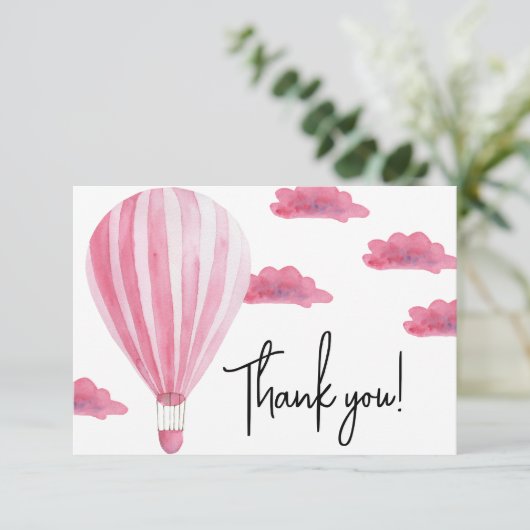 Heißluftballon Babydusche Danke (Stehend Vorderseite)