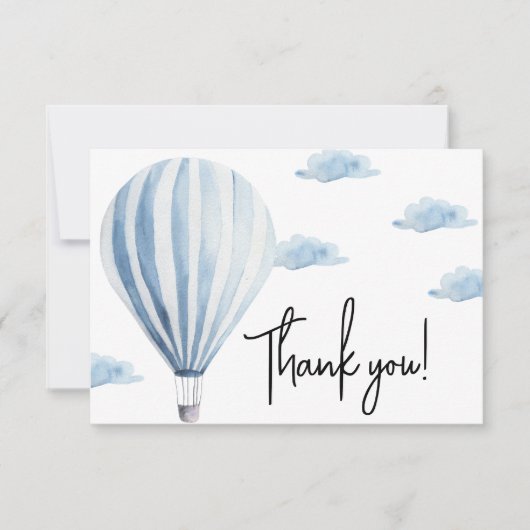 Heißluftballon Babydusche Danke (Vorderseite)