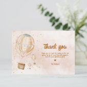 Heißluftballon Babydusche Dankeskarte (Stehend Vorderseite)