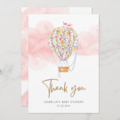 Heißluftballon Babydusche Dankeskarte (Vorne/Hinten)