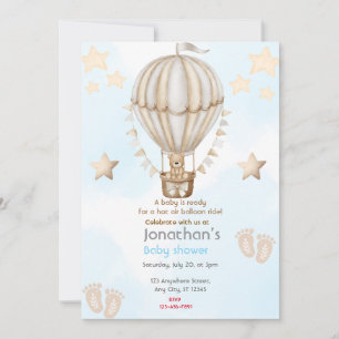 Heißluftballon Babydusche Einladung