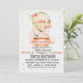 Heißluftballon Babydusche Einladung (Stehend Vorderseite)