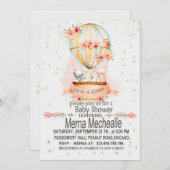 Heißluftballon Babydusche Einladung (Vorne/Hinten)