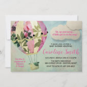 Heißluftballon Babydusche Einladung (Vorderseite)