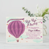 Heißluftballon Babydusche Einladung (Stehend Vorderseite)