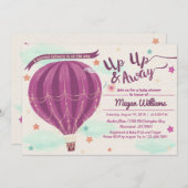 Heißluftballon Babydusche Einladung (Vorne/Hinten)